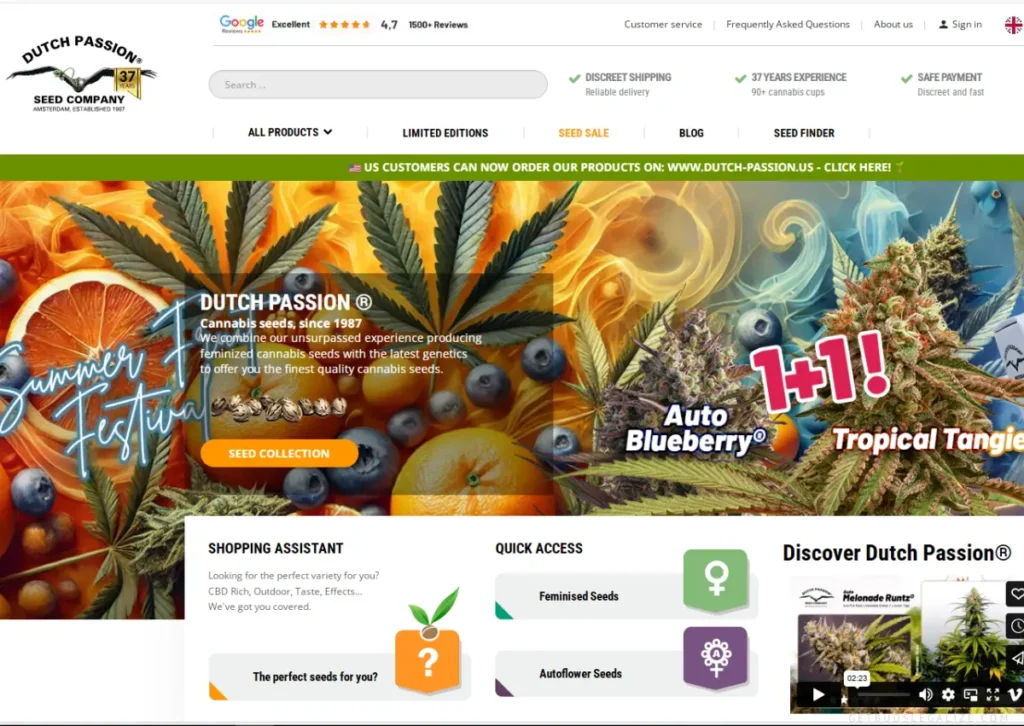 Dutch Passion Seed Company WEBSITE, BUY CANNABIS SEED ONLINE