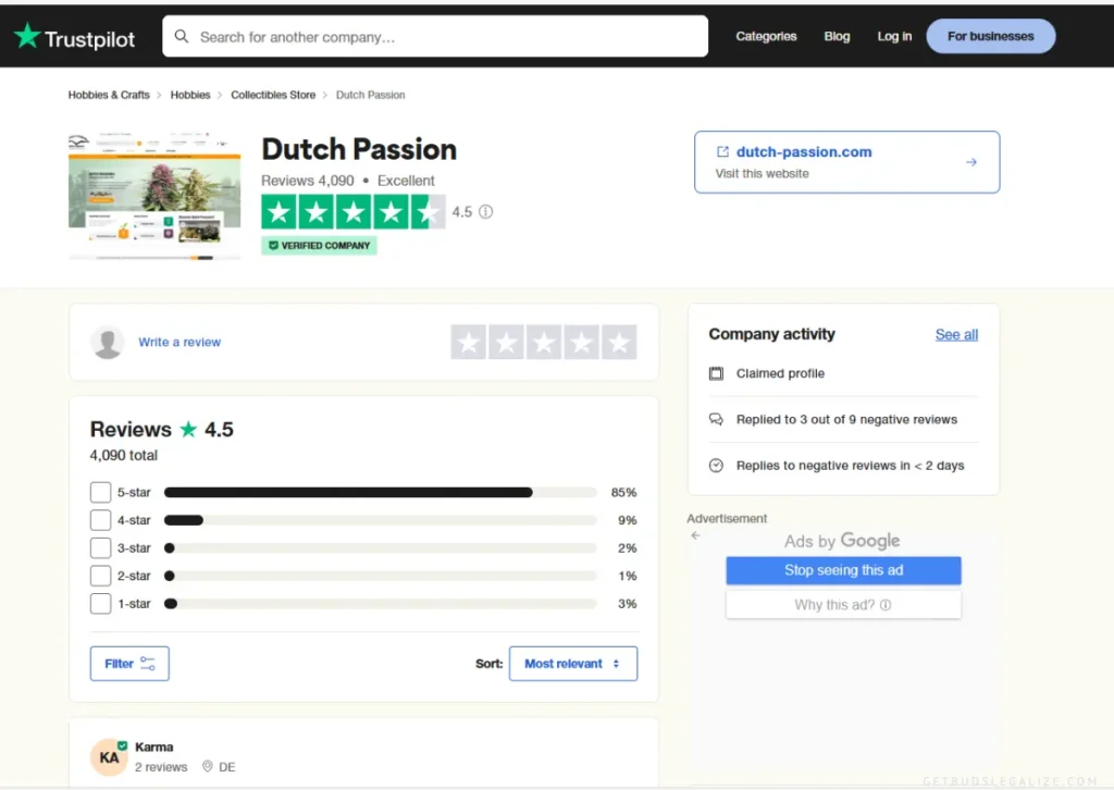 Dutch Passion Reviews from Real Users, CANNABIS SEEDS, SEED BANK, HOLLAND, TRUSTPILOT