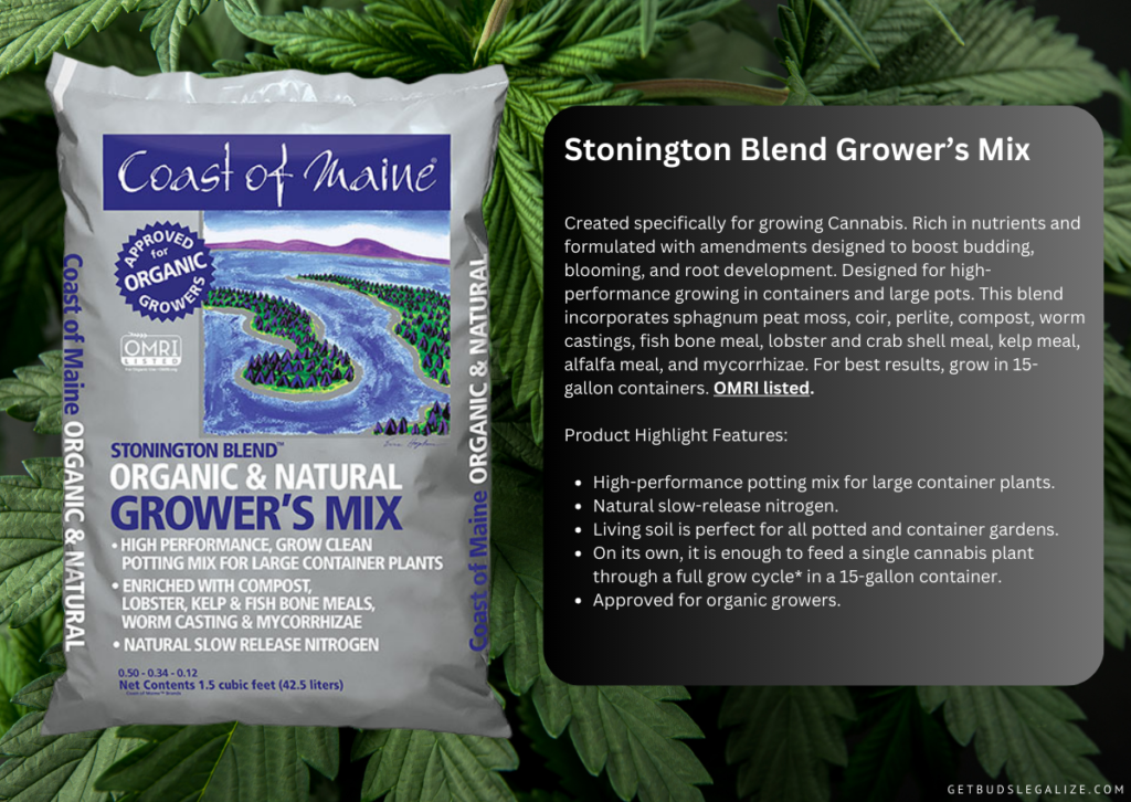 Coast of Maine Stonington Blend Grower's Mix, 10 Best Recommended Potting Soil for Cannabis Growing,
