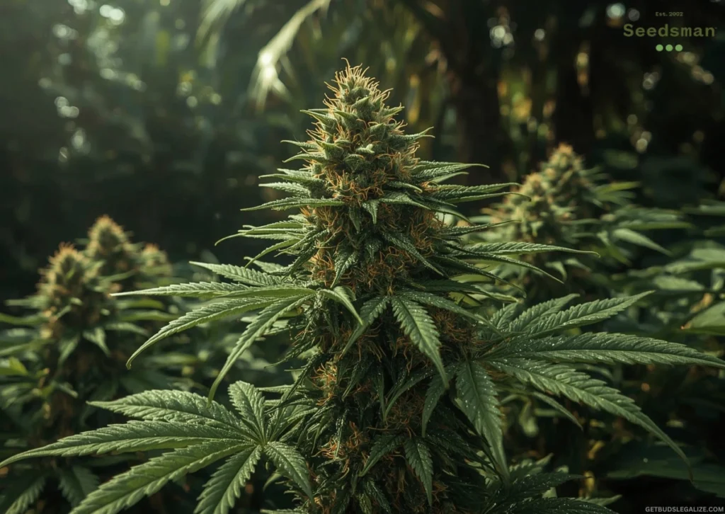 Seedsman Seed Bank Review 2025: Is It Still a Trusted Option? 13 Close-up of a healthy Seedsman cannabis plant showing dense buds, trichomes, and vibrant foliage during flowering stage