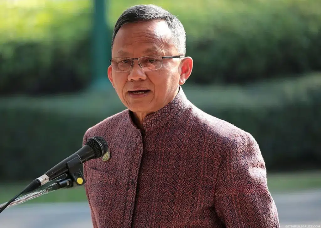 Thailand Cracks Down on Cannabis Access Following Smuggling Surge 11 Public Health Minister Somsak Thepsuthin speaking at a press conference in Thailand