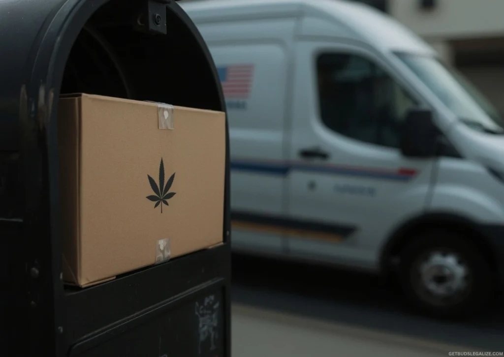 ILoveGrowingMarijuana Review: Honest Insight Before You Buy Seeds 16 I❤️gm” logo printed on top right corner of a discreet cardboard package inside a mailbox
